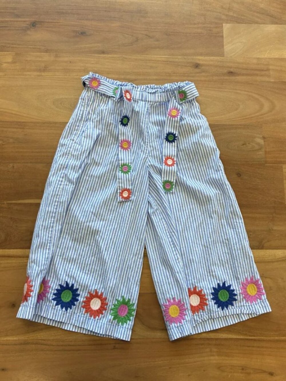 Mini Boden- Striped Wide Leg Sunflower Pants